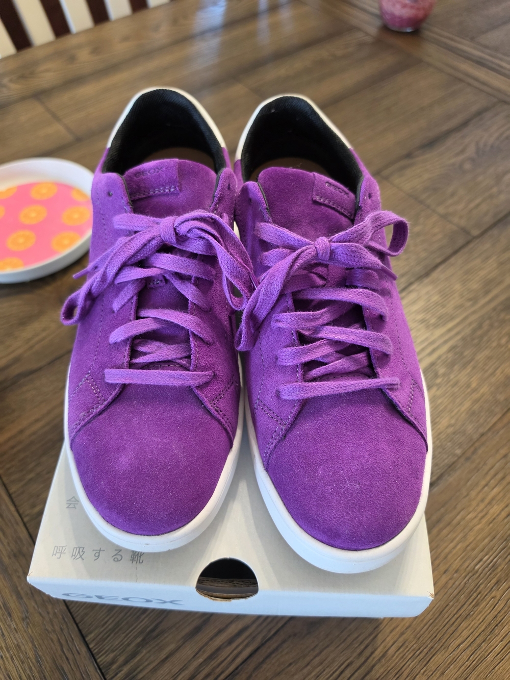 Geox Purple Suede Lace-Up Women's Sneakers